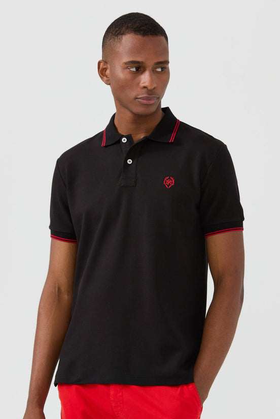 Nouvel Pima Cotton Basic Polo - Black