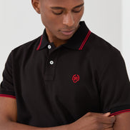 Nouvel Pima Cotton Basic Polo - Black