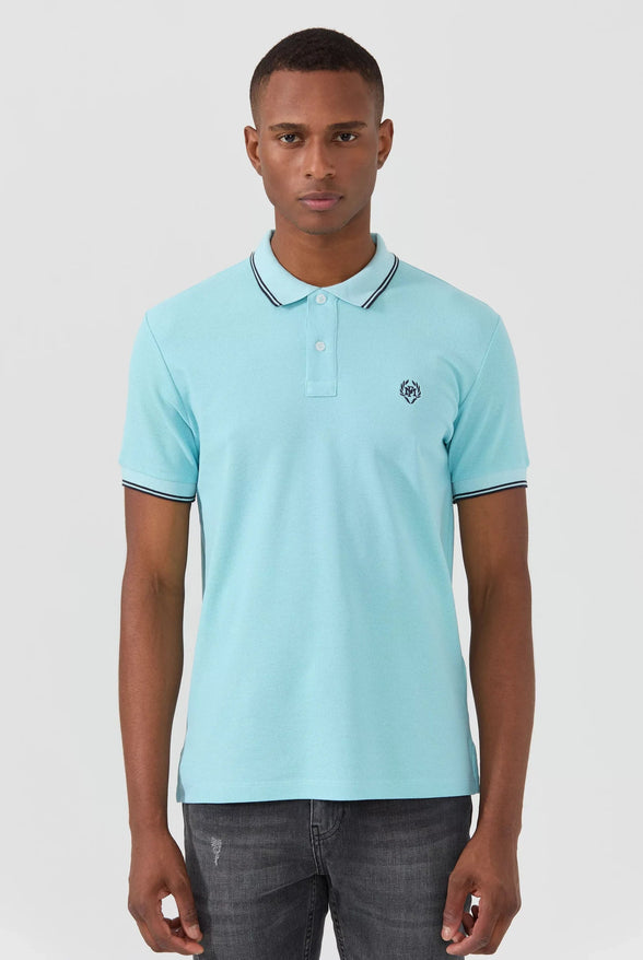 Nouvel Pima Cotton Basic Polo - Ice Blue