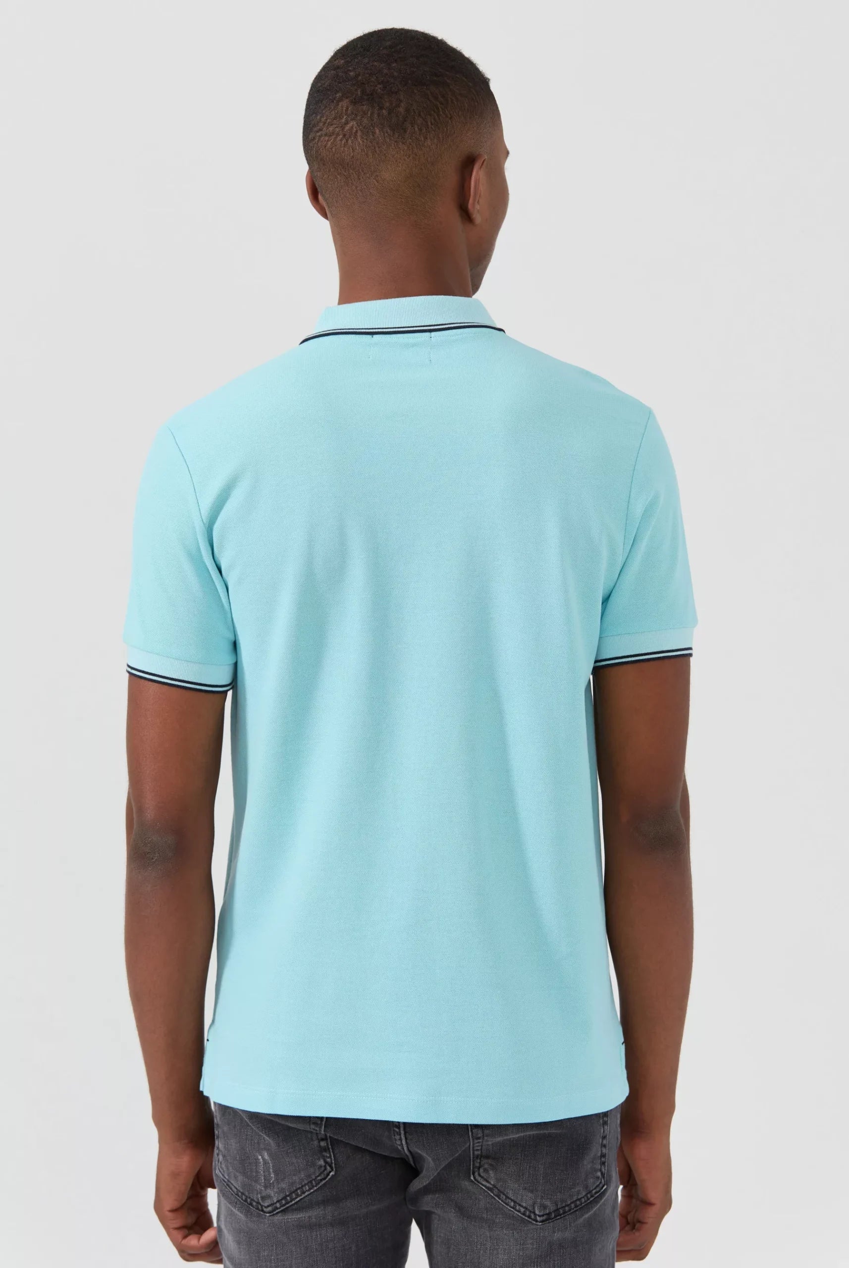 Nouvel Pima Cotton Basic Polo - Ice Blue