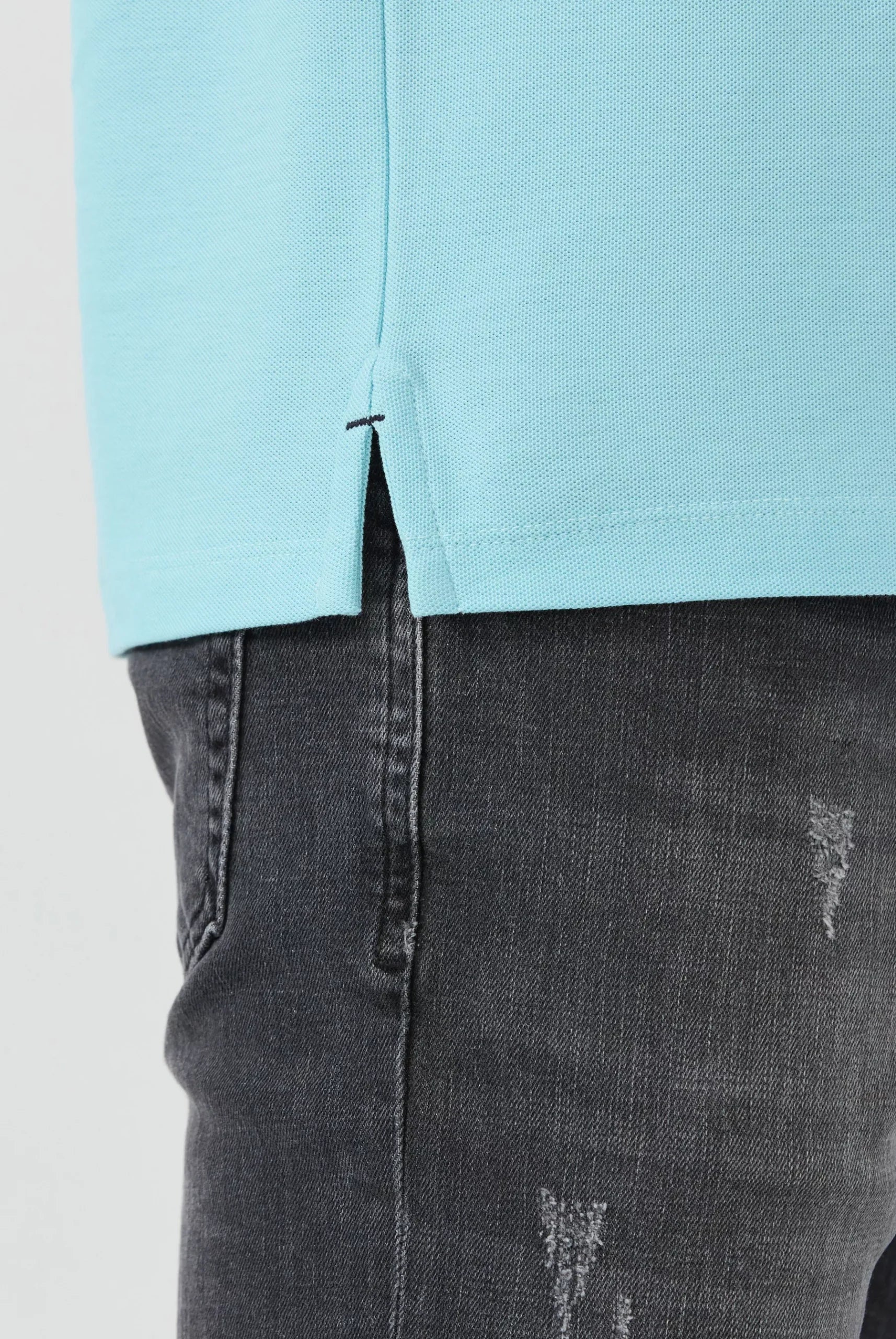 Nouvel Pima Cotton Basic Polo - Ice Blue
