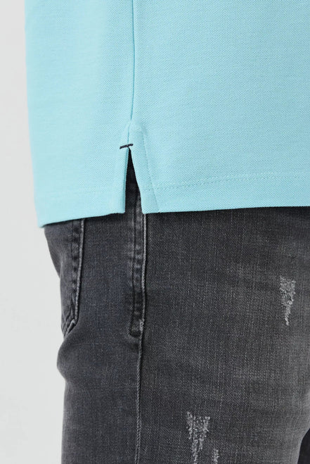Nouvel Pima Cotton Basic Polo - Ice Blue