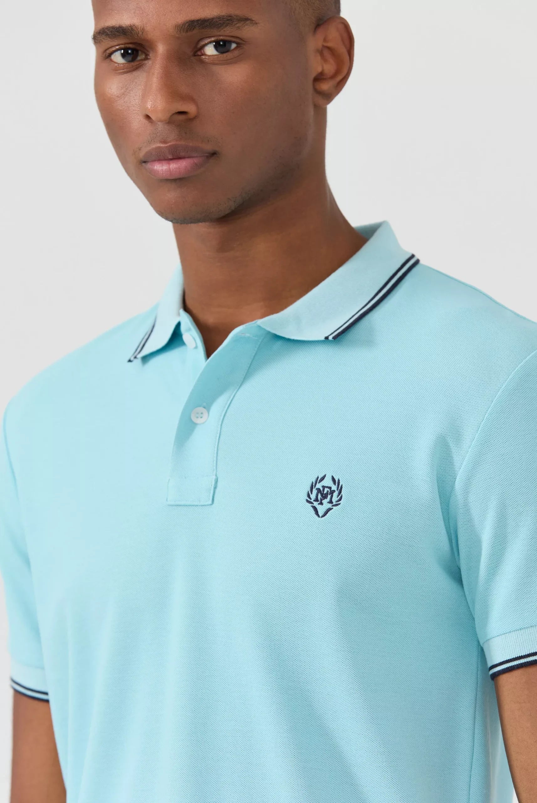 Nouvel Pima Cotton Basic Polo - Ice Blue