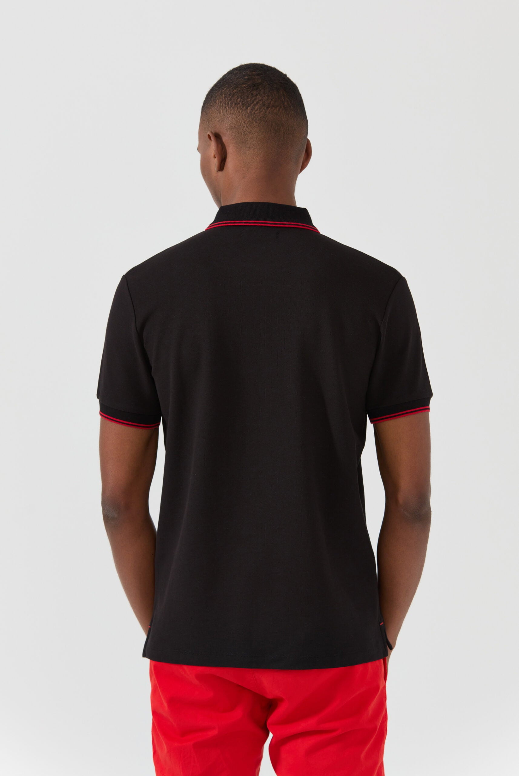 Nouvel Pima Cotton Basic Polo - Black