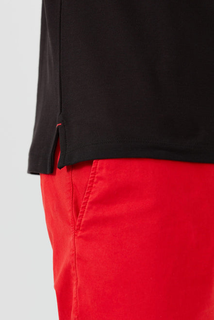 Nouvel Pima Cotton Basic Polo - Black