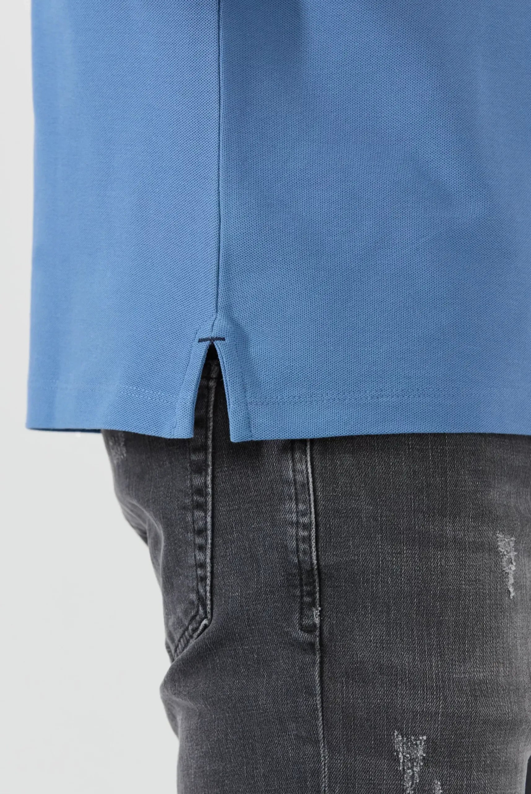 Pierre Pima Cotton Basic Polo - Indigo