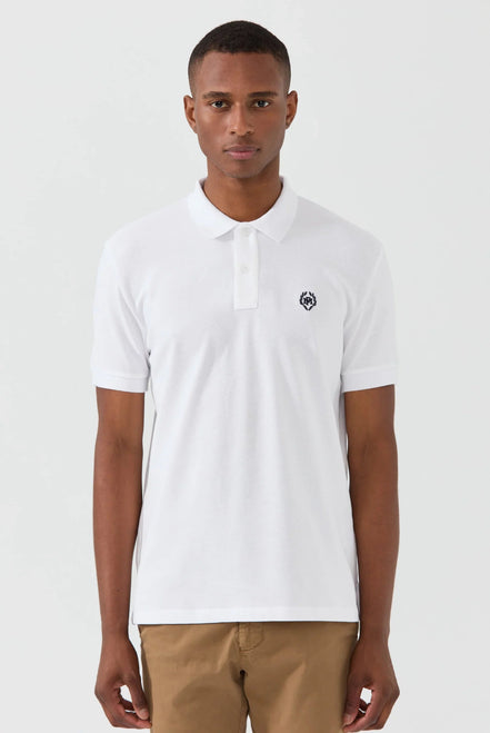 Pierre Pima Cotton Basic Polo - White