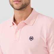 Pierre Pima Cotton Basic Polo - Pink