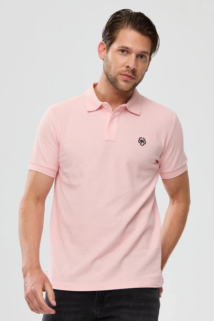 Pierre Pima Cotton Basic Polo - Pink