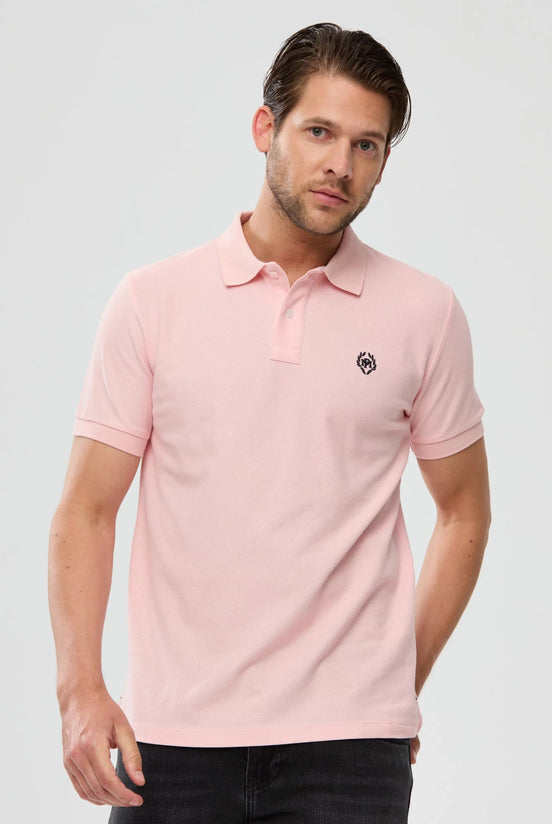 Pierre Pima Cotton Basic Polo - Pink