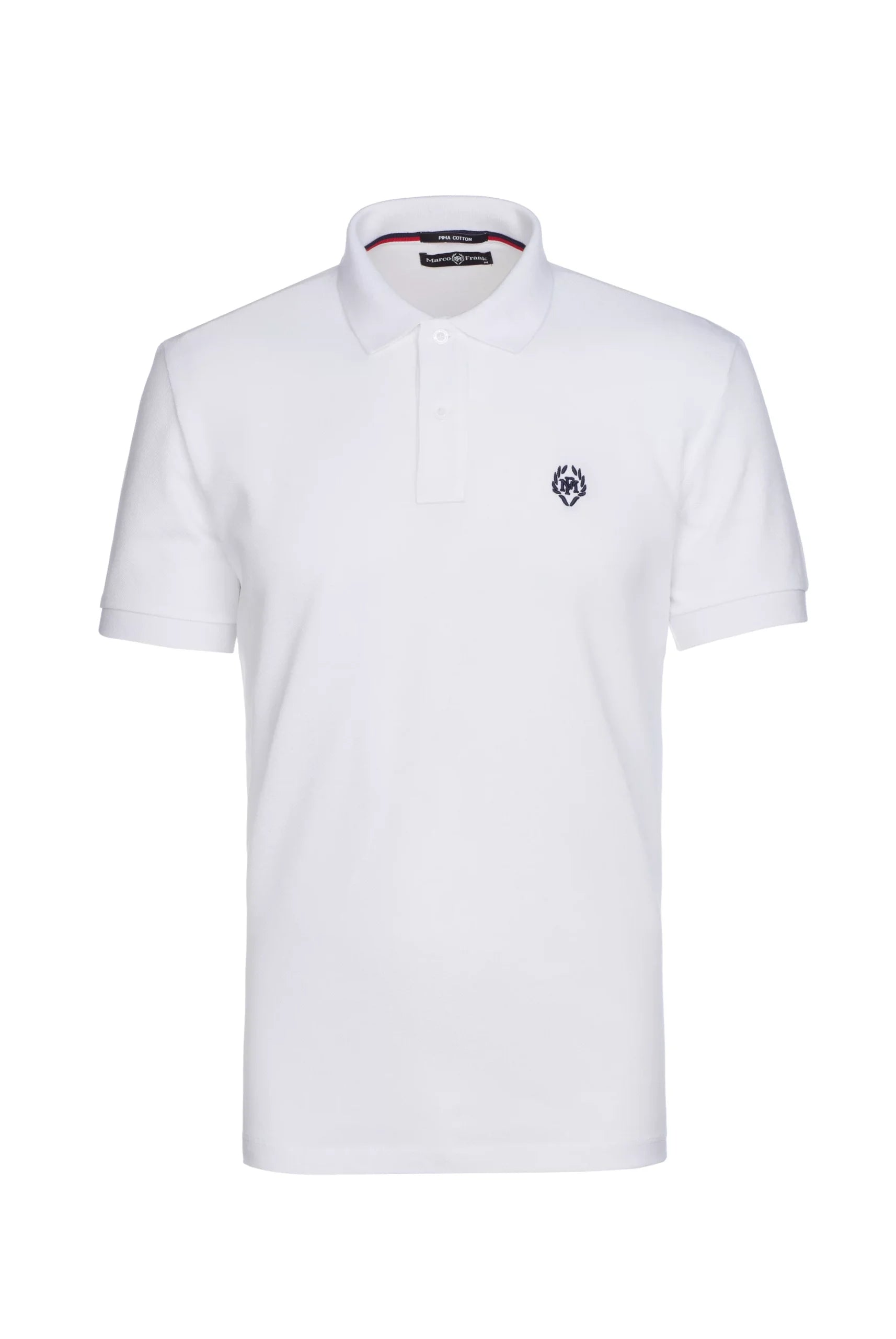 Pierre Pima Cotton Basic Polo - White