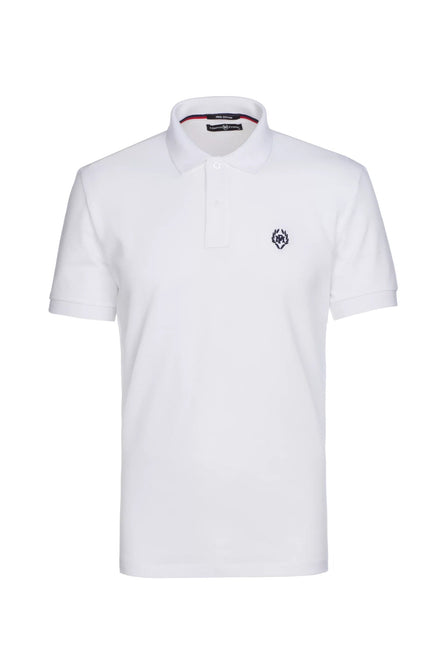 Pierre Pima Cotton Basic Polo - White