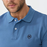 Pierre Pima Cotton Basic Polo - Indigo