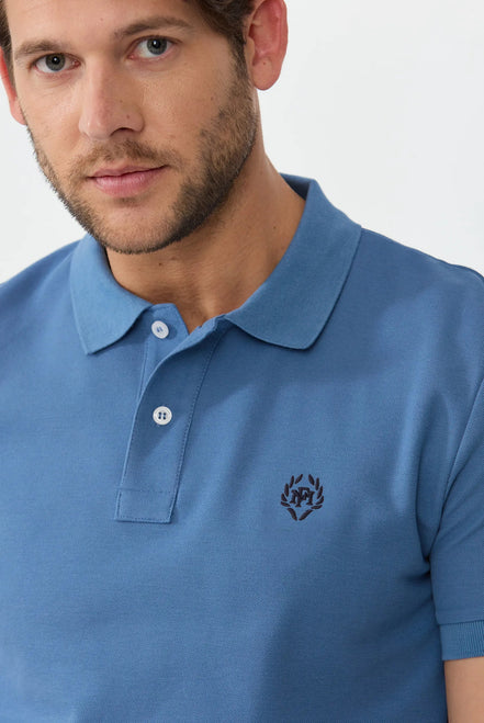 Pierre Pima Cotton Basic Polo - Indigo