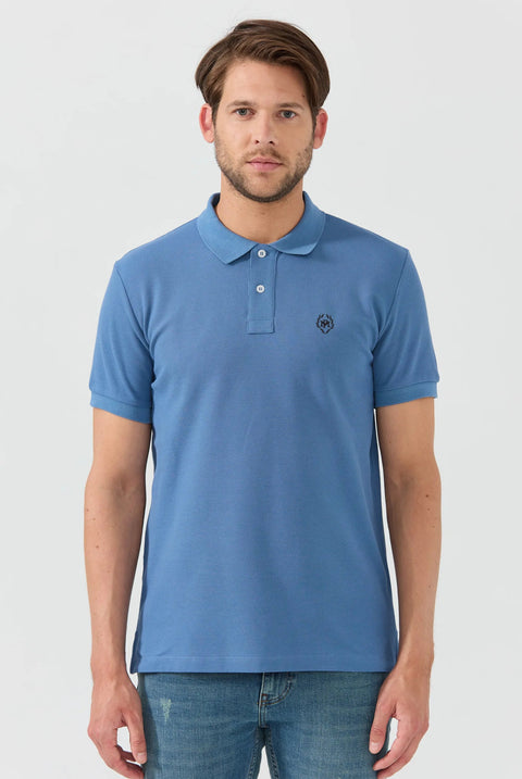Pierre Pima Cotton Basic Polo - Indigo